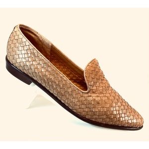 Bandolino Honey-Tan Woven Leather Flat